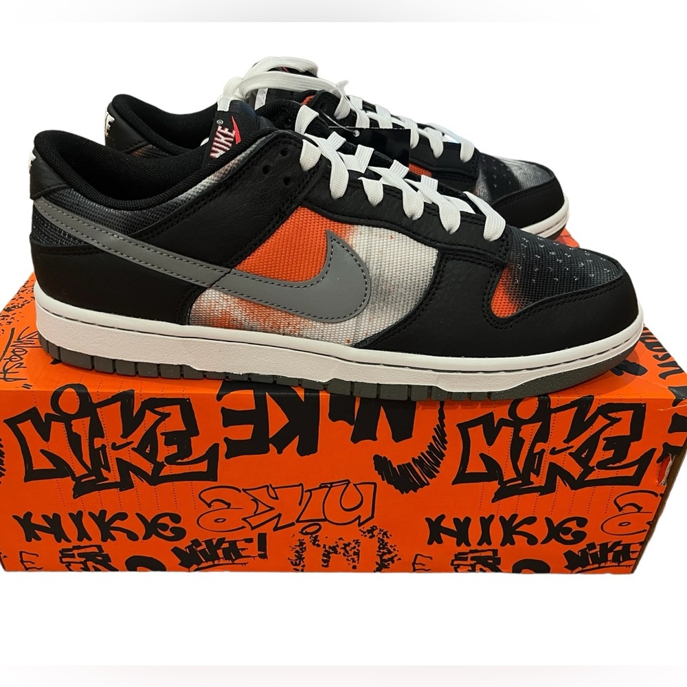 Nike Dunk Low Retro Graffiti Pack Black Red Shoes DM0108-001 Men's Sizes